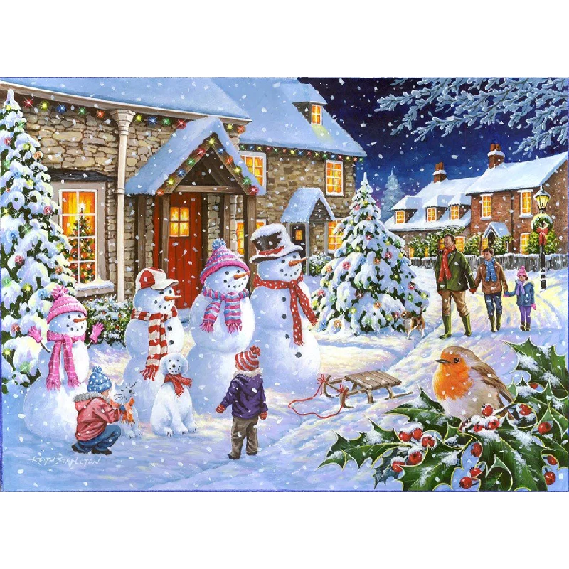The House of Puzzles Snow Family, 1000 Piece Jigsaw Puzzle