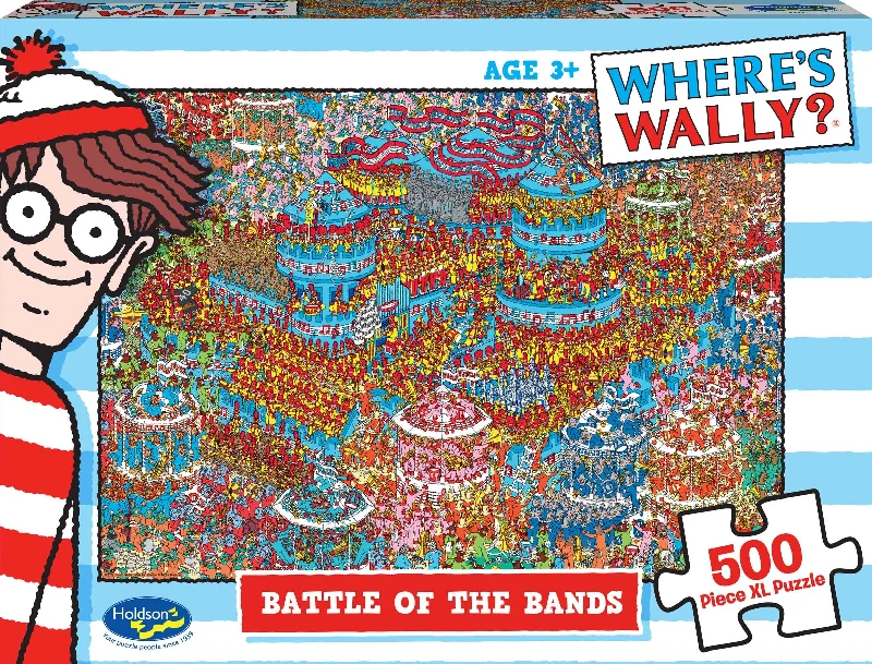 WHERE'S WALLY 500 PIECE XL PUZZLE BATTLE OF THE BANDS